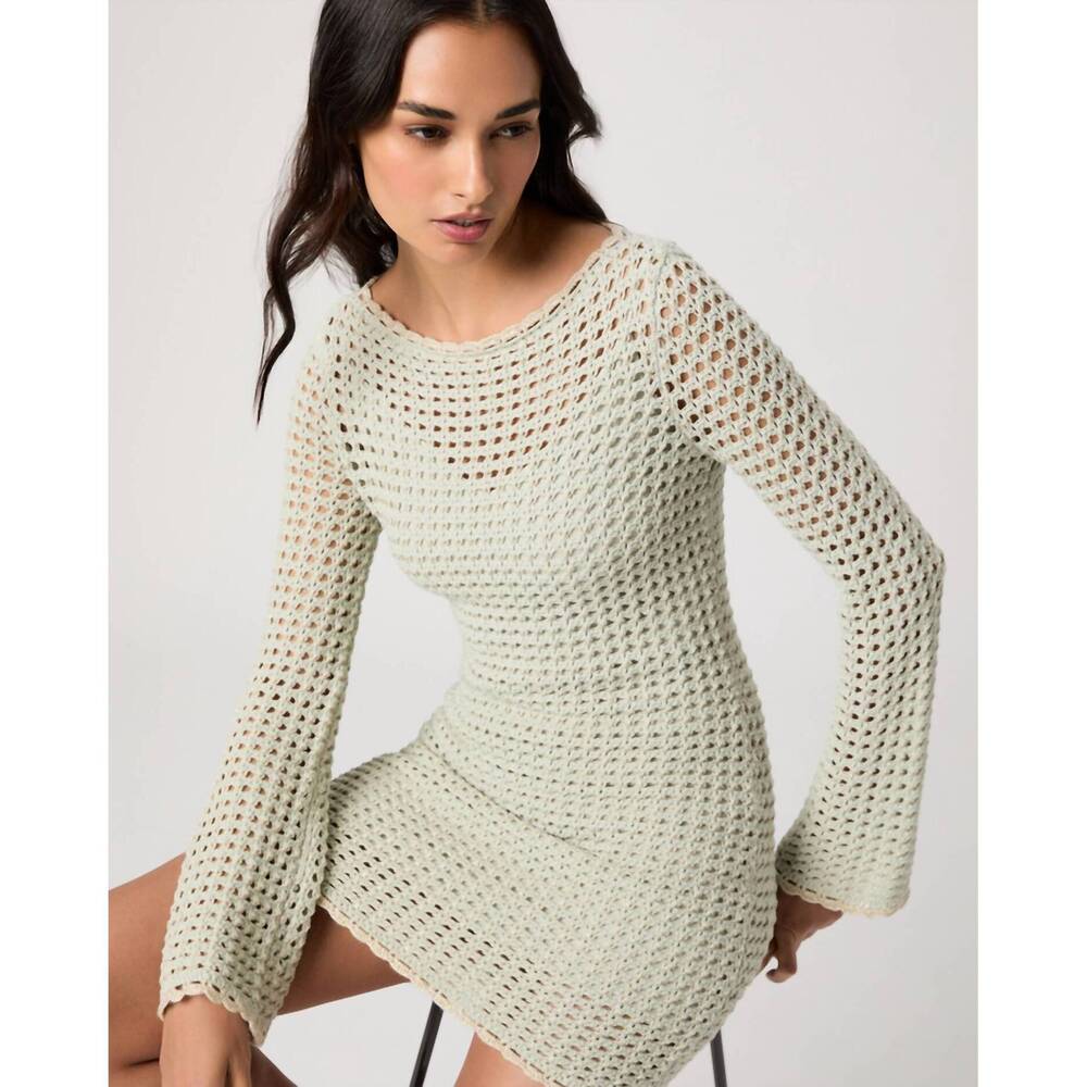 NEW PAIGE ariel mini dress in sea mist - Picture 6 of 6